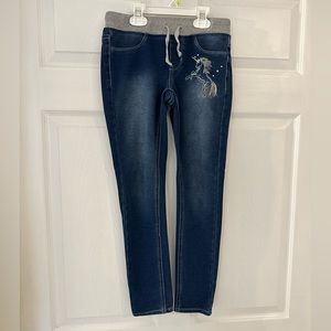 So Girls Jeggings Size 10 with sparkle and unicorn
